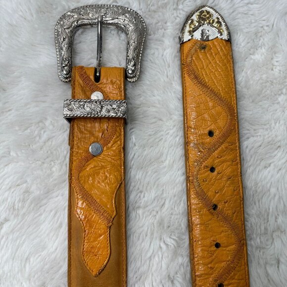 MONTANA Women\'s Tan Leather Cowboy Belt Size 32 main image 7